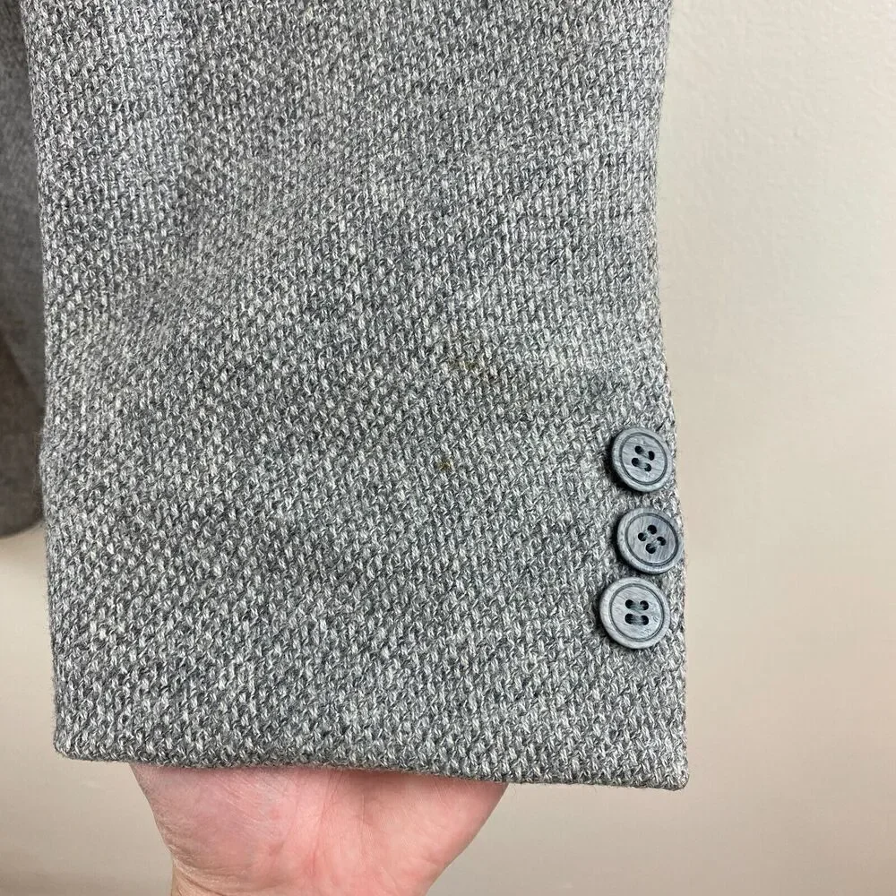 Canali Blazer 52R XXL Gray Check 100% Pure Wool Proposta Made in Italy Jacket